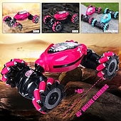 お買い得  rc車-最新の 4WD 1:14 スケールリモートコントロールスタントカー 2.4 グラムワイヤレス rc ドリフトカー LED ライト時計ジェスチャーセンサー回転子供のおもちゃのギフト