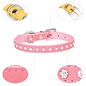 abordables Colliers, harnais et laisses pour chiens-Chien Chat Colliers Ajustable Portable Durable Extérieur Marche Strass