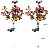 voordelige Pathway Lights &amp; Lanterns-Solar led kleurrijke vlindergazonverlichting - waterdichte pad- en tuinverlichting, boomverlichting plug-in voor kerst, bruiloft en villatuindecoratie