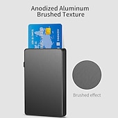 cheap Card Holders &amp; Cases-Slim Aluminum Card Holder Wallet ID Credit Card Holder Mini RFID Blocking Automatic Pop Up Bank Card Case Organizer