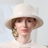 economico Cappelli per feste-cappelli in fibra bombetta / cappello a cloche cappello a secchiello cappello floscio protezione solare classica da vacanza con copricapo in tulle copricapo