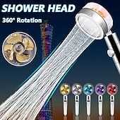 abordables appareils électroménagers-pommeau de douche à haute pression buse de pulvérisation à main à économie d&#039;eau pommeau de douche turbocompressé avec petit ventilateur fournitures de salle de bain
