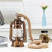 cheap Island Lights-1pc Retro Hemp Rope Chandelier - Old Fashioned Lantern Pendant Light - Oil Rub Bronze Kitchen Island Hanging Light (Bulb Not Included)
