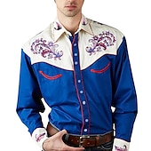 preiswerte Wilder Westen-Retro Vintage Bluse / Hemd Westlicher Cowboy Herren Karneval Maskerade Party Alltagstauglich Erwachsene Oberteil Ganzjahres