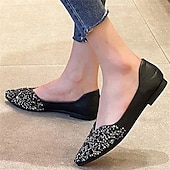 cheap Women&#039;s Flats-Women&#039;s Pointed Toe Rhinestone Flats – Elegant Glitter Slip-On Shoes for Wedding, Party, and Evening Wear