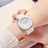 abordables Relojes de Cuarzo-Reloj de cuarzo de moda para mujer, reloj minimalista de tendencia para estudiantes, relojes de silicona de gelatina, regalos para niñas, reloj femenino