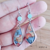 abordables Pendientes-Mujer Pendientes Estilo Étnico Exterior Bloque de color Arete