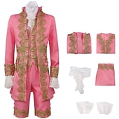 Недорогие Наряды-Ретро Средневековый Эпоха возрождения Пальто Брюки Инвентарь Принц барин Вышивка Вышивка Маскарадный костюм Муж. Королевский Карнавал Маскарад Для вечеринок Венецианский карнавал Взрослые