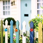 preiswerte Wanddekoration aus Metall-4 Stück Hummel-Wandkunst aus Metall, Kunsthandwerk, Ameisen-Metallskulptur, Gartenameisen-Dekoration, Wandbehang-Dekoration, Garten-Rasen-Dekoration, Innendekoration, farbenfrohe Außendekoration, niedliche Insektenskulptur, Gartendekoration