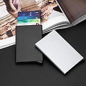 cheap Card Holders &amp; Cases-Slim Aluminum Card Holder Wallet ID Credit Card Holder Mini RFID Blocking Automatic Pop Up Bank Card Case Organizer