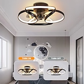 cheap Ceiling Fan Lights-LED Ceiling Fans Dimmable with Remote Contral Flower Design 55cm Flush Mount Ceiling Lamp Acrylic Lampshade Chandelier Bedroom Living Room