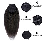 economico Code-estensione della coda di cavallo con coulisse dritta crespa resistente al calore evidenzia estensione della coda di cavallo yaki per le donne clip yaki sintetica nelle estensioni dei capelli della