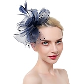 preiswerte Faszinator-Fascinators Kentucky Derby Hut Kopfbedeckung Organza Fedora Hut Urlaub Cocktail Retro elegant mit Feder Minispot Kopfbedeckung Kopfbedeckung