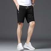 cheap Casual Shorts-Men&#039;s Sweat Shorts Shorts Summer Shorts Beach Shorts Drawstring Elastic Waist Straight Leg Plain Comfort Breathable Short Casual Daily Holiday Cotton Blend Sports Fashion ArmyGreen Black