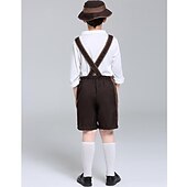 halpa Lapset-Oktoberfest Pusero / hame nahkahousuista Oktoberfest / Olut baijerilainen baijerilainen Wiesn Perinteinen Tyyli Niityt Poikien Perinteinen tyyli kangas Toppi Shortsit Hattu