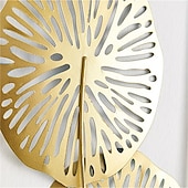 abordables décoration murale en métal-Décoration murale 1pc, décoration murale en métal conçue avec une feuille de lotus, décoration murale suspendue rustique, art mural en métal de ferme, décoration murale moderne pour le bureau de la chambre à coucher du salon