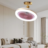 voordelige Plafondventilatorverlichting-plafondventilator met lichtafstandsbediening 30w 10 inch hangende lighe ingesloten plafondventilator dimbaar 3 lichte kleur, 3 snelheden led laag profiel inbouw plafondventilator voor keuken 85-265v