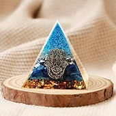 cheap Outdoor Decoration-Orgone Pyramid For Positive Energy And Amethyst Crystal Ball, With Protection From Crystals Energy Generator For Stress Reduce Healing Meditation And Wealth Attraction For Home Decoration