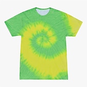 billige Retro grafikk-Disk Tie Dye T-skjorte Animé 3D Graphic Til Par Herre Dame Voksne Maskerade 3D-utskrift Fritid / hverdag