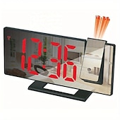 abordables Décorations et veilleuses-nouvelle horloge de projection led multifonctionnel réveil numérique horloge électronique photosensible automatique avec usb plug-in transfrontalier