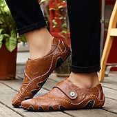 preiswerte Sneaker für Herren-Herren-Loafer aus Kunstleder zum Hineinschlüpfen mit rutschfester Sohle, handgenähte Mokassins für Spaziergänge im Freien, Reisen und den Alltag