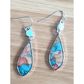 abordables Pendientes-Mujer Pendientes Estilo Étnico Exterior Bloque de color Arete