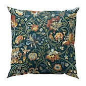 billige blomster- og plantestil-4.0 stk Polyester Putecover, Trykt mønster Enkel Fritid Kvadrat Tradisjonell Klassisk