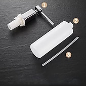 お買い得  水栓金具周辺部品-ソープディスペンサー ステンレススチール、カウンター下延長チューブキット付き、キッチンカウンタートップ内蔵シンクソープディスペンサー、17オンスボトル付き、ほとんどの石鹸容器22/26/28mmに適合します。