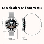 billiga Smarta klockor-696 NX19 Smart klocka 1.3 tum Smart Klocka Blåtand Stegräknare Samtalspåminnelse Sleeptracker Kompatibel med Android iOS Dam Handsfreesamtal Meddelandepåminnelse Anpassad urval IP68 43mm klockfodral