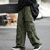 cheap Cargo Pants-Men&#039;s Cargo Pants Cargo Trousers Flap Pocket Plain Comfort Breathable Outdoor Daily Going out Fashion Casual Army Green