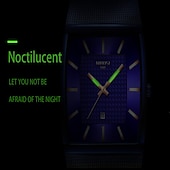 cheap Quartz Watches-NIBOSI Blue Square Mens Watches Top Brand Luxury Quartz Watch Men Slim Waterproof Male Wristwatch Men Relogio Masculino 2376