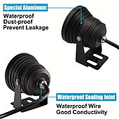 billige Undervannslamper-damlys undervannsfontenelys led nedsenkbar spotlight rgb 16farger vanntett med fjernkontroll 10w dc12v utendørs hage landskapslys 1stk 2stk