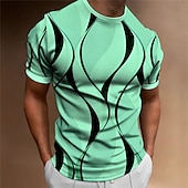 voordelige 3D-T-shirts voor heren-Voor heren Grafisch Abstract T-shirt Korte mouw T-shirt 3D-afdrukken Strakke ronde hals Overhemd Vintage Modieus Ontwerper Buiten Dagelijks Sport Zwart Blauw Rood Lente zomer Kleding S M L XL 2XL 3XL