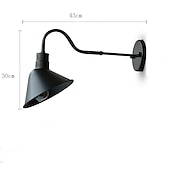baratos luzes de parede ao ar livre-Candelabro de parede de pescoço de ganso de luz de celeiro externo/interno ip65 à prova d&#039;água montagem em parede de fazenda vintage luminária exterior preto fosco para varanda frontal, casa, garagem,