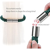 olcso Függönykiegészítők-mágneses függöny megkötős ablak, gyöngy gyöngyös függönytartók, csatos klip otthoni hálószobához irodai dekoratív függöny