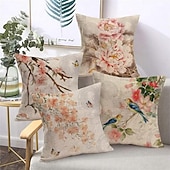 baratos estilo floral e plantas-4.0 pçs Poliéster Cobertura de Almofada, Imprimir Art Deco Vintage Lazer Quadrada Tradicional Clássico