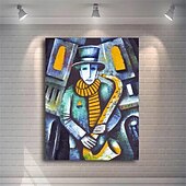 Χαμηλού Κόστους Εκτυπώσεις Ανθρώπων-αφηρημένος άντρας Πικάσο που παίζει μουσικό όργανο αφίσα grace γυναίκα ελαιογραφία σε καμβά σκανδιναβική τζαζ εκτυπώσεις βιολιού διακόσμηση σπιτιού
