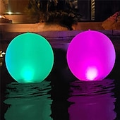 preiswerte Unterwasserlampen-1/2 stücke schwimmende pool lichter im freien solar ball mond lampe ip68 wasserdicht rgb mit fernbedienung für schwimmbad hof garten ktv bar party dekorative urlaub sommer beleuchtung