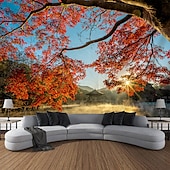 Landscape Nature Hanging Tapestry Forest Under The Sun Wall Art Large Tapestry Mural Decor Photograph Backdrop Blanket Curtain Home Bedroom Living Room Decoration cheap Forest Tapestry-Landscape Nature Hanging Tapestry Forest Under The Sun Wall Art Large Tapestry Mural Decor Photograph Backdrop Blanket Curtain Home Bedroom Living Room Decoration