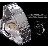 cheap Mechanical Watches-JARAGAR Mechanical Watch for Men Aviator Series Military True Men Sport Automatic Watch Luxury Stainless Steel Mechanical Male Clock Hour Luminous Wristwatch Blue Glass