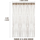 economico Tende macrame e stringa-Tende A Stringhe Sparkle Tenda Della Porta Fly Tenda Bastone Della Tenda, Tende Pannello Divisorio Porta Finestra Zanzariera Per La Decorazione Della Parete Della Porta E Della Finestra,100*200cm