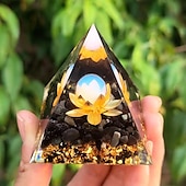 cheap Outdoor Decoration-Orgone Pyramid For Positive Energy And Amethyst Crystal Ball, With Protection From Crystals Energy Generator For Stress Reduce Healing Meditation And Wealth Attraction For Home Decoration