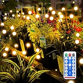 preiswerte Bodenlichter-Solarbetriebene Glühwürmchen-Lichter, 4er-Pack 8-LED-Solar-Gartenlichter, Glühwürmchen-Lichter für den Außenbereich, wasserdicht mit Fernbedienung, 8 Beleuchtungsmodi, Solar-Außenleuchten, dekorativ
