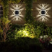 זול נורות קיר חוץ-סולארית led מנורת קיר חיצונית עמיד למים אור עיצוב גן למרפסת חצר נוף רחוב גן אור קיר