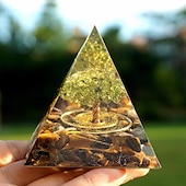 cheap Outdoor Decoration-Orgone Pyramid For Positive Energy And Amethyst Crystal Ball, With Protection From Crystals Energy Generator For Stress Reduce Healing Meditation And Wealth Attraction For Home Decoration