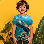 levne 3D zvířata pro chlapce-Chlapecké 3D Grafika Tričko Košilky Krátký rukáv 3D tisk Léto Jaro Aktivní Polyester Děti 4-12 let Venkovní Denní Běžný