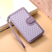 halpa Samsung-kotelot-ylellinen ruudullinen vetoketjullinen lompakko nahkakotelo korttipaikka teline puhelimen kannen kaulanauhalla iphonelle 14 13 12 11 pro xs max xr x 8 7 plus se samsung galaxy s23 s22 s21 s20 ultra s10