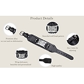 preiswerte Zubehör und mehr-Breites Wikinger-Armband, antikes Silber, Wolfskopf-Muster, Armreif, PU-Manschette, Retro-Vintage-Mittelalter, für Männer und Frauen