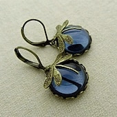 abordables Pendientes-Mujer Pendiente Estilo retro Libélula Vintage Fresco Aretes Joyas Granate / Piedra lunar / Azul vaquero Para Boda Fiesta 2 piezas