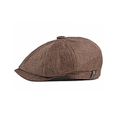 billiga Huvudbonader för herrar-Herr Basker Newsboy hatt Svart Khaki grön Polyester Stylish 1920-talets mode Ledigt Utomhus Dagligen Utekväll Slät Solskyddskräm